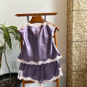 Victoria's Secret Lavender Lace Trim Pajama Set